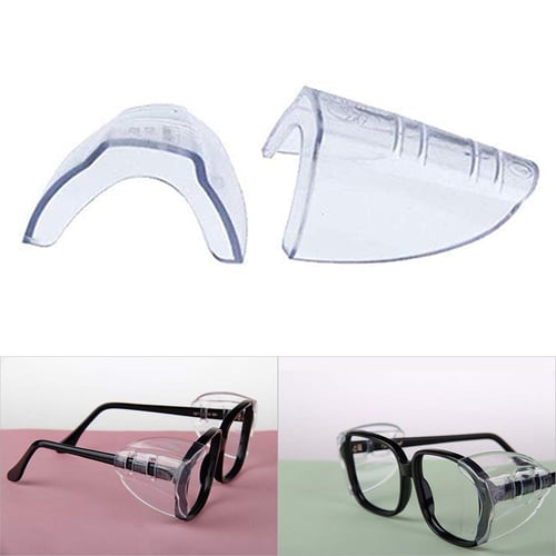 2PCS Clear Universal Flexible Side Shields Safety Glasses Goggles Eye Protection 