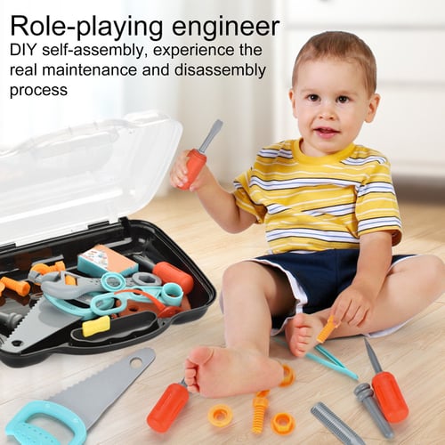 New Kids Tools DIY Kit Pretend Play Mechanic Construction Toys Set Child Boys