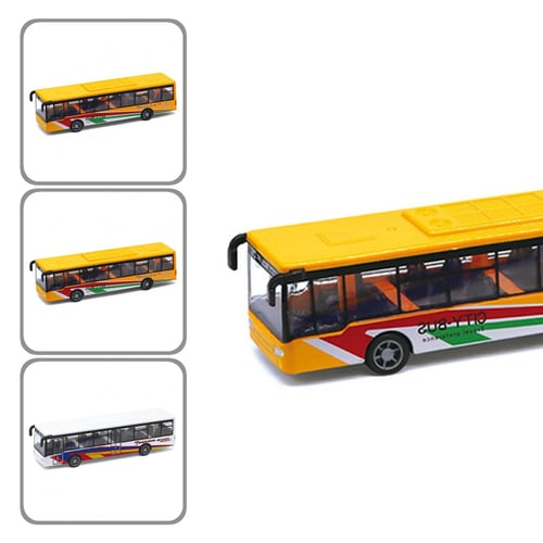 Mini Simulation Alloy Pull Back Car Bus Model Kids Collectible Toy Decoration 