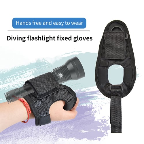 Adjustable Dive Light Holder Glove for Scuba Diving Torch Flashlight Keeper 