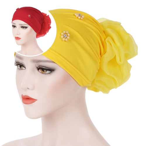 Women Cancer Muslim Flower Chemo Hat Hijab Hair Loss Head Scarf Turban Cap Wrap 