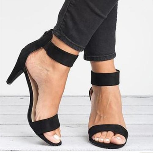 Details about   Ladies High Block Heel Ankle Strap Sandals Women Summers Stilettos Shoes Plus Sz 