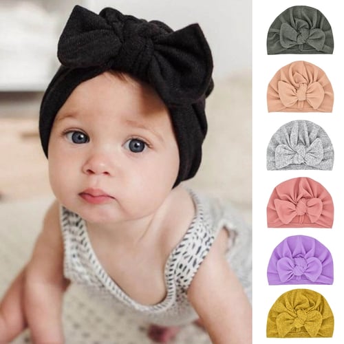 Infant Baby Kids Bonnet Turban chapeau paillettes Bow Knot Caps Newborn Head Wraps UK * 