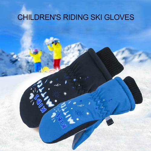 Boys Girls Winter Warm Sports Waterproof Windproof Non-slip Snow Skiing Gloves 