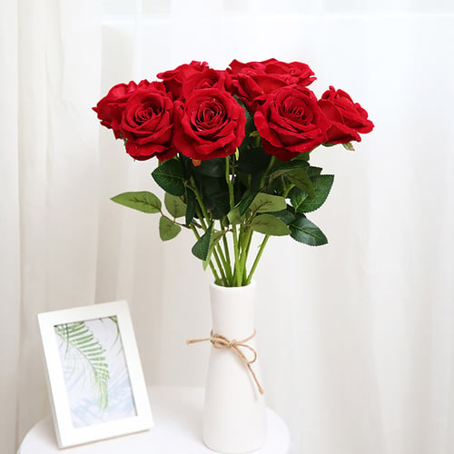 Valentine's Day Gift Artificial Fake Roses Flannelet Flower Wedding Home Décor