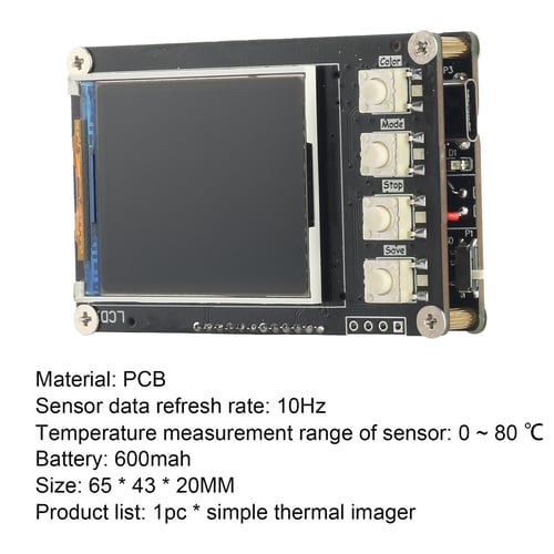 Simple Thermal Imager AMG8833 Sensors 1.6" TFT 600mAh FAT Format AMG8833 Sensors 