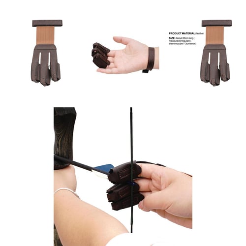 Archery Protect Glove Three-Finger Hand Guard for Bow String Shooting Hunt 