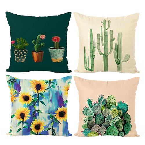 Cactus Flower Print Sofa Bed Throw Pillow Case Cushion Cover Home Decor Cheap 