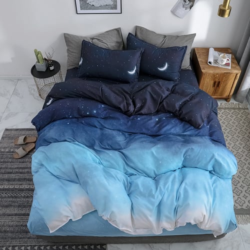 4pcs Dorm Bedclothes Star Moon Bed, Moon And Stars Duvet Cover