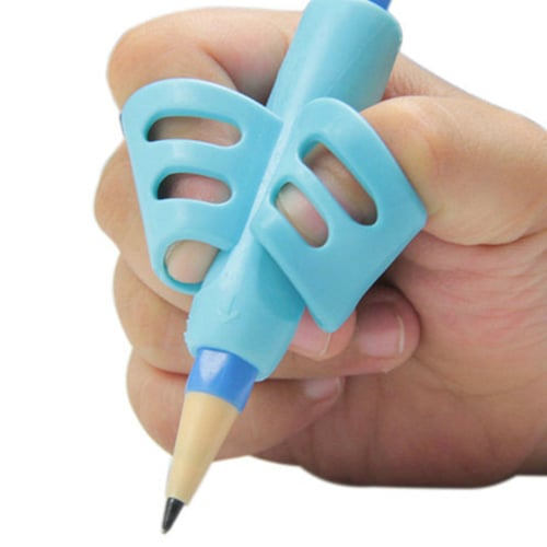 3Pcs 2/3-finger Grip Soft Silicone Kid Baby Pencil Holder Learning Writing Tools 