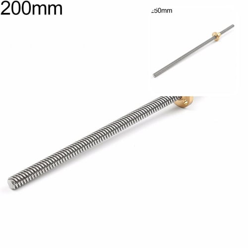 150-500mm 3D Printer T8 Stepper Trapezoidal Acme Thread Lead Screw Rod with Nut 
