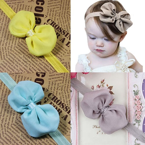 10Pcs Cute Kids Girls Baby Chiffon Toddler Flower Bow Hair Clips Headwear 