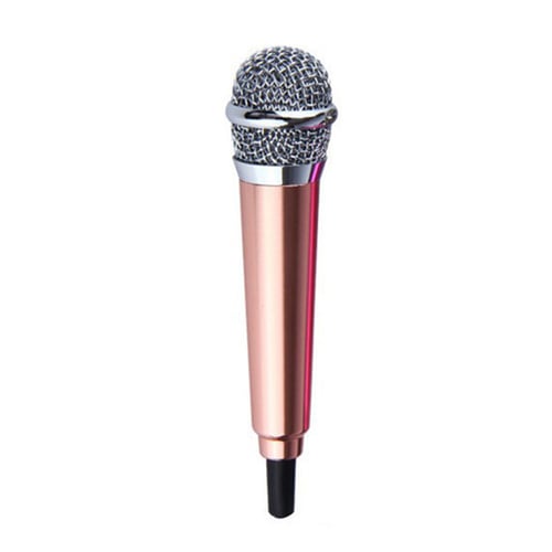 3.5mm Mini Condenser Microphone Phone Karaoke Mic with Stand for iPhone Android 