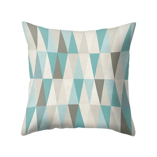 Geometric Wave Checker Triangle Pillow Covers Cushion Cases Decor for Sofa Car 