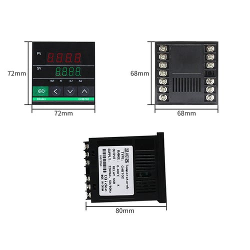 CHB902 Thermostat Intelligent Display Temperature Controller Relay/SSR Output AC180-240V 0-400℃ Relays LIANGANAN Controls Digital Temperature Controller 