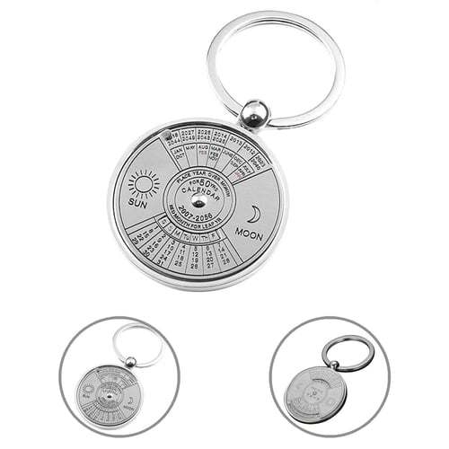 50 Years Perpetual Calendar Outdoor Camping Hiking Compass Keychain Pendant Gift 