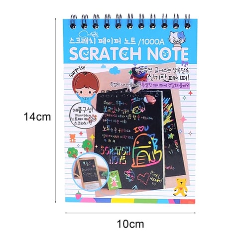 Colorful Rainbow Scratch Art Kit Magic Drawing Painting Paper Notebook Kids Gift 