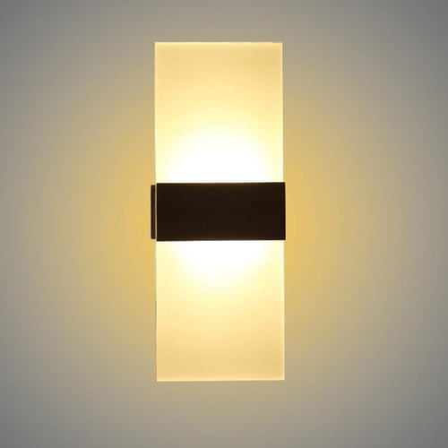 Modern LED Wall Lighting Up Down Cube Indoor Outdoor Bedroom Sconce Lamp 