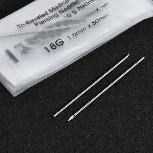10/20PCS 12/14/16/18/20G Surgical Steel Piercing Needles Navel Nose Lip Ear DF 