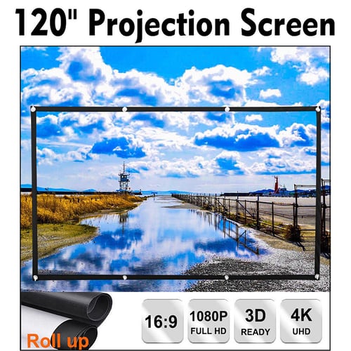 60/72/84/100/120'' INCH 16:9 4:3 Portable Projector Screen Home Theater Cinema 