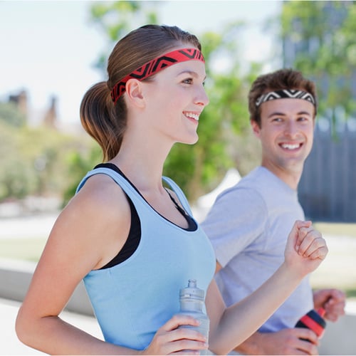 Women Men Anti-slip Yoga Hair Band Sports Headband Elastic Silicone Sweatband 