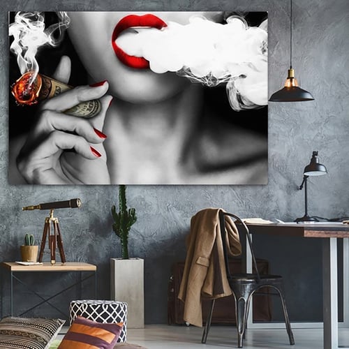 Abstract Smoke Woman Canvas Picture Paintings Prints Wall Decor Poster Unframed 