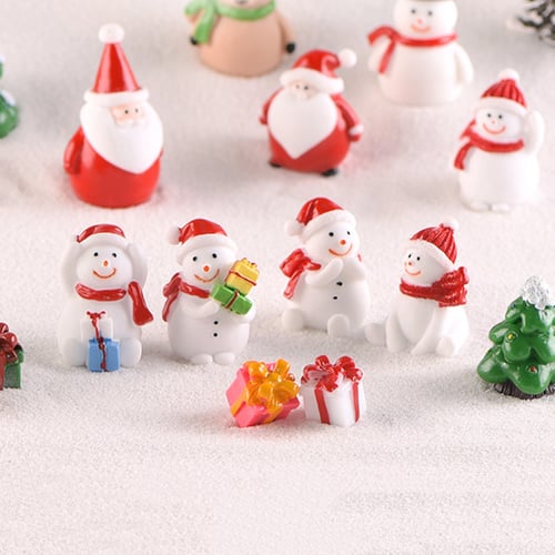 DI 1Pc Miniature Santa Tree Snowman Figurine Toy DIY Garden Bonsai Decor Xmas G 