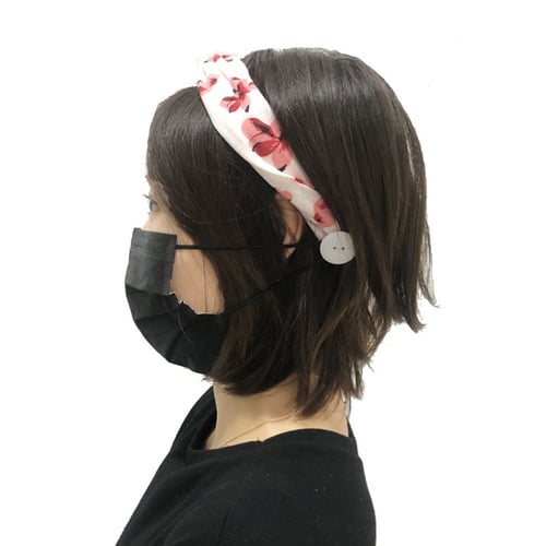Sport Elastic Breathable Headband Sweatband Button Hair Bands for Women Nurses