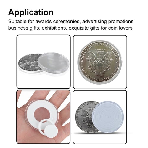 20Pcs 46mm Coin Holder Capsule Protector Clear Case Collection Storage Box 