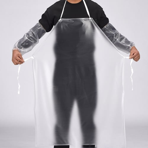2x Waterproof Clear PVC Apron For Kitchen Housework Restaurant Garden Butcher 