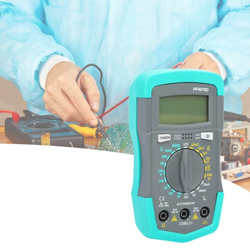 Resistance Tester White Backlight Low Consumption Digital Multimeter Capacitance Tester Compact Size Factory Using for Fieldwork Laboratory 