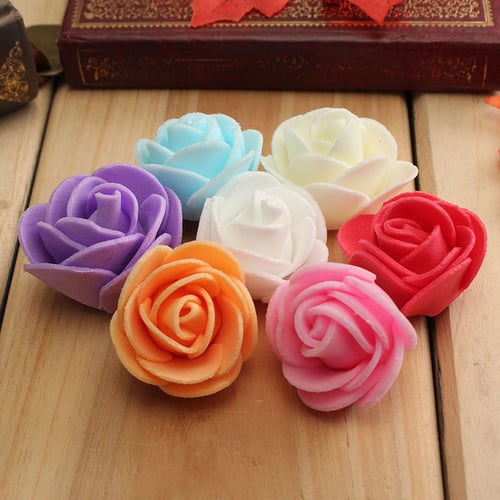 SMALL 3CM FOAM ROSES ALL COLOUR  Bunch of Colourfast Artificial Wedding Flowers 