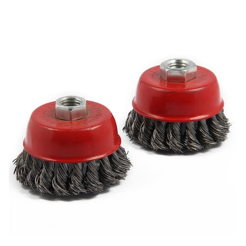 2PCS/4PCS TWIST KNOT WIRE WHEEL CUP BRUSH SET FOR 115MM M14 ANGLE GRINDER 