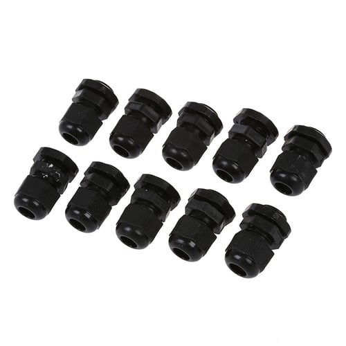 12 Pcs PG9 IP66 Waterproof Cable Gland Connector White Plastic 