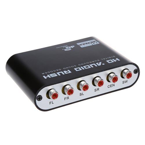 to 5.1CH Analog Audio Black R/L 5.1 Channel HD Audio Rush，Digital Sound Decoder Converter，Optical SPDIF Coaxial Dolby AC3 DTS Stereo 