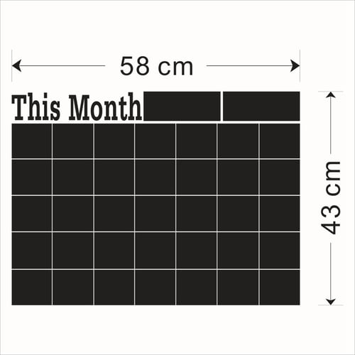 Diy 58 43cm Monthly Chalkboard Wall Sticker Blackboard Removable Vinyl Calendar Decal Planner Mural - Monthly Planner Wall Decal