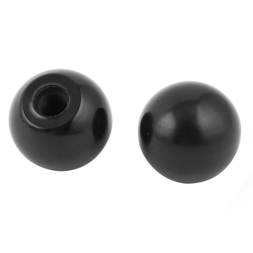 32mm Dia M10 Female Threaded Plastic Round Handle Ball Knob Black 
