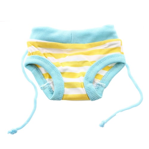 Gaetooely Small Female Pet Puppy Dog Clothes Physiological Sanitary Diaper Pant Blue+Yellow+White S