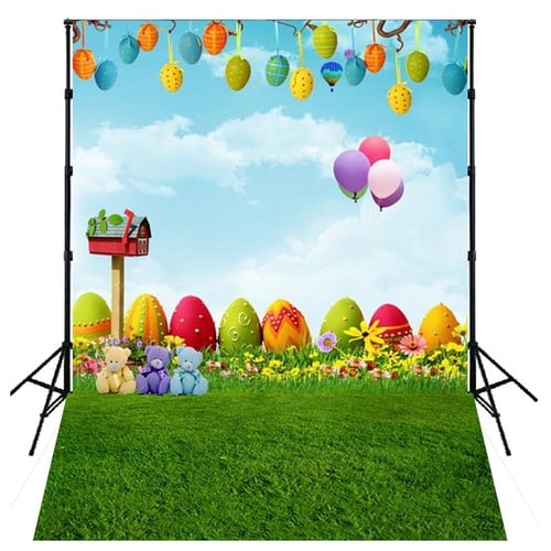Balloon Cute Bear Pillow for Children Photography Backdrops Photo Props Studio Background 5x7ft