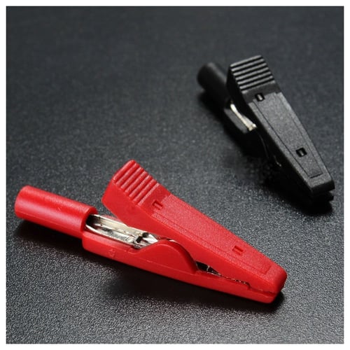 2PCS Insulated Alligator Clip Clamp 2mm Banana Plug Adapter Test ProbeSN 