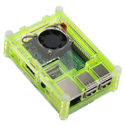 For Raspberry Pi 2 Pi 3 and Model B Transparent Clear Case Box with Cooling Fan 