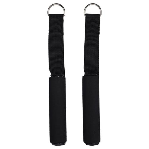 2x Black Tricep Rope Cable Attachment Handle Bar Resistance Gym Training Band 