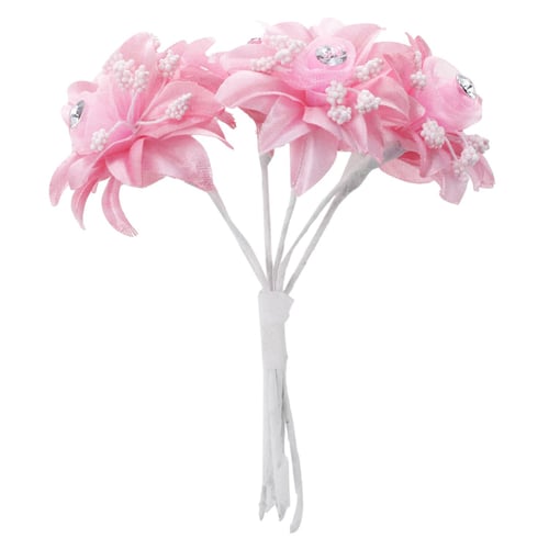 DIY Headdress Wreath Wedding Gauze  Artificial Flowers Silk Roses With Diamond 