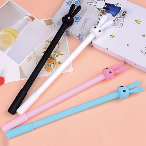 4Pcs Rabbit Gel Pens Kawaii Children School Stationery Cute Kids Pens 0.38mm