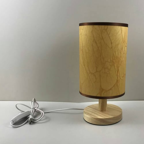 Modern Minimalist Wood Table Lamp Usb, Bedside Table Lamps Small