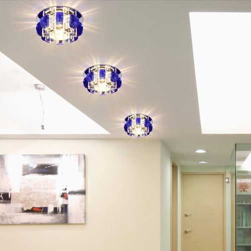 Modern Crystal Chandelier Flush Mount LED Ceiling Light Fixture Pendant/Lamp 3W