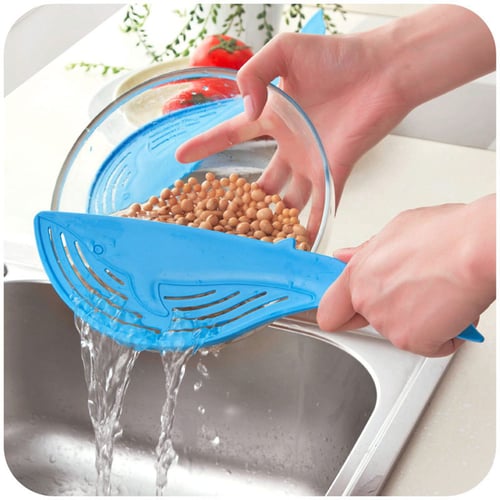 Kitchen Whale Drainer Handle Water Filtering Pot Strainer Stainless Steel 
