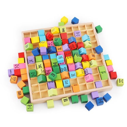 1 Set Children Wooden Toys 99 Multiplication Table Math Toy 10*10 Figure Blocks 