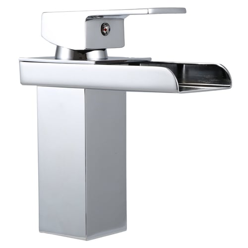 Waterfall Bathroom Tap Basin Sink Mono Mixer Chrome Cloakroom Single Lever Tap