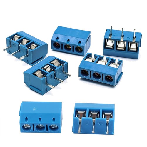 10Pcs 3Pin 5mm Pitch PCB Mount Screw Terminal Block Connector KF-301-3P for 5.08 